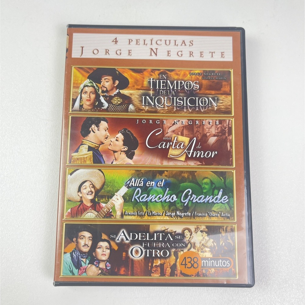 Jorge Negrete DVD Cuatro Peliculas Carta De Amor Rancho Grande Si Adelita Fuera